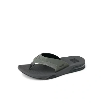 Image of Reef Men&#039;s Fanning Flip Flops, Grey Black, 10 UK