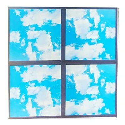 Image of Set of 4X 600 x 600mm 48W LED Ceiling Recessed Panel Light Mimics Natural Lighting 3D Sky Cloud Pattern 600x600