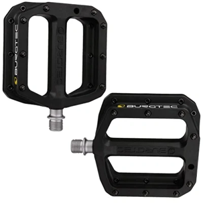 Image of Burgtec MK4 Composite Flat MTB Pedals Black / Lightweight Nylon Fibreglass Mountain Biking Bike Trail Off Road Pin Dirt Jump Enduro Cycling Cycle Downhill Sticky Grip Riding Ride Platform Part 9/16