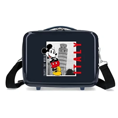 Image of Disney Mickey and Minnie Travel The World Italy Adaptable Toiletry Bag Blue 29 x 21 15 cm Rigid ABS 9.14 L 0.8 kg, Blue, One Size,
