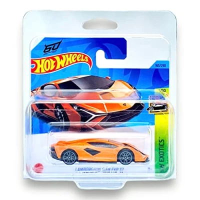 Image of Hot Wheels Lamborghini Sián FKP 37 (Orange) 1/10 HW Exotics 2023 163/250(Short Card) COMES IN A KLAS CAR KEEPER PROTECTIVE COLLECTORS CASE HKH93