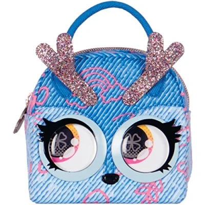 Image of Purse Pets Micros, Denim Deerie Stylish Small with Eye Roll Feature, Kids’ Toys for Girls Aged 5 and above