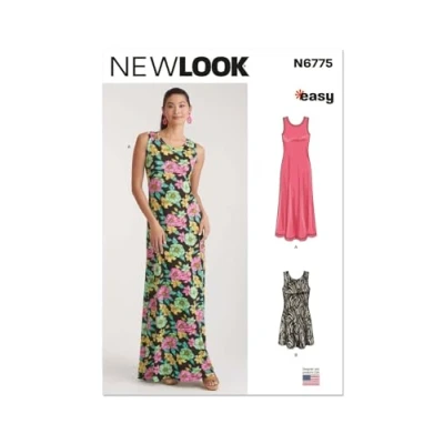 Image of NEW LOOK Paper Pattern UN6775A Misses&#039; Knit Dress in Two Lengths A (XXS XS S M L XL XXL)