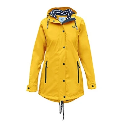Image of MADSea Women&#039;s PU &#039;Friesennerz&#039; &#039;Frisian Mink&#039; Raincoat in Yellow, Color:yellow, Size:40