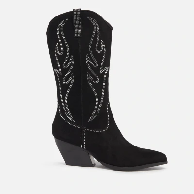 Image of Steve Madden Women&#039;s Walkover Embellished Suede Western Boots UK 4