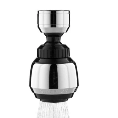 Image of Lakeland Tap Adapta 360 Swivel Spray Adjuster Water Saving Aerator Black &amp; Chrome