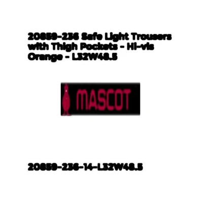 Image of Mascot Accelerate Safe Trousers with Kneepad Pockets Hi Vis Orange/Dark Navy (L35W40.5) MSC9629507D