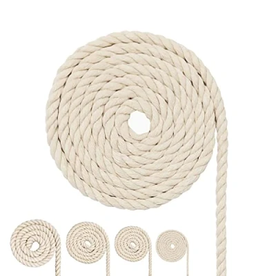 Image of Cotton Cord, Macrame Yarn Rope, Many Sizes, Rope for DIY Crafts, Gifts (6 mm (5 M))