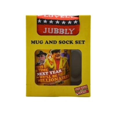 Image of HOX 94408 Only Fools and Horses Character Mug Socks Gift Set, Ceramic