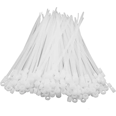 Image of UKCable Ties 50x Screw Mounted Cable Black Car Chassis Body Zip Tie Fixing (2.5mm x 110mm, White)