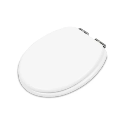 Image of Addis Soft Close Oval shape Toilet Seat, with adjustable quick release hinges and simple universal fixings, shape, Plain white smooth hygienic easy clean finish