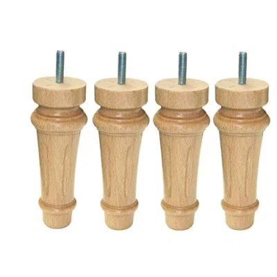 Image of Margot Royal Louis XVI Base 5.5 &quot;X 5.5&quot; Pack of 4 18 cm, Wood, Natural Varnish, 5,5 x cm
