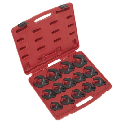 Image of Sealey Premier Crow&#039;s Foot Spanner Set 14pc 1/2&quot;Sq Drive Metric