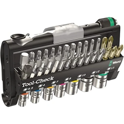Image of Wera Tool Check 1 SB Zyklop Mini bit ratchet, screwdriver, bits &amp; socket set, 38pc, 05073220001