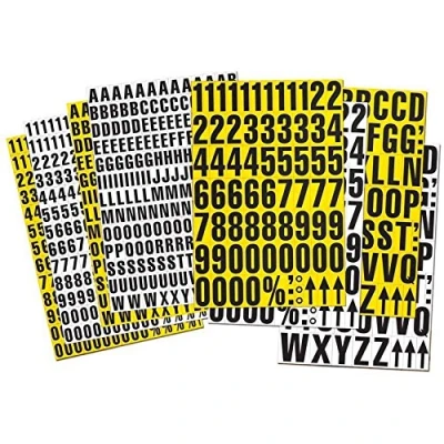 Image of Magnetic Number Sets for Shelving/Racking 0 9, Special Characters, 43mm high Ideal use on Shelving or Racking Beams Any Surface, Colour:Yellow