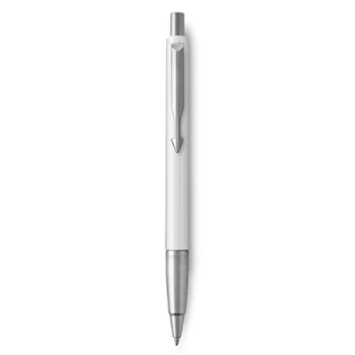 Image of Parker Vector Ballpoint Pen White with Chrome Trim Medium Point Blue Ink Gift Box