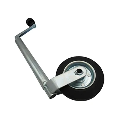 Image of Jockey Wheel with Steel Rim 34MM (Trailer Caravan Guide Metal Heavy Duty Rubber)