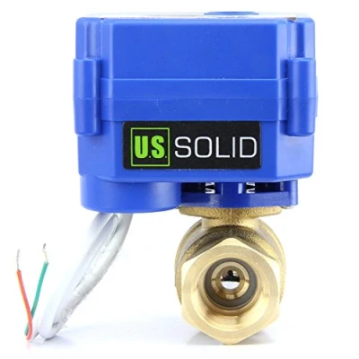 Image of U.S. Solid 3/4&quot; Motorized Ball Valve DN 20 Brass Electrical Valve, 9 24V AC/DC, 2 Wire Auto Return Setup