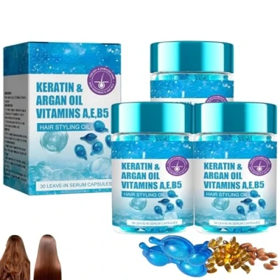 Image of Keratin Argan Oil Hair Serum Capsules For Frizzy, Dry and Damaged