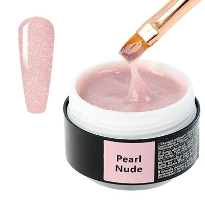 Image of Sincero Salon Pearl Nude Builder Gel for Nails Hard Extension Nail Strengthener Weak LED UV Repair Use with Forms Hardener 15 ml
