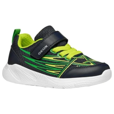 Image of Geox Boys J Sprintye Boy B Sneaker, Navy Lime A, 11.5 UK Child