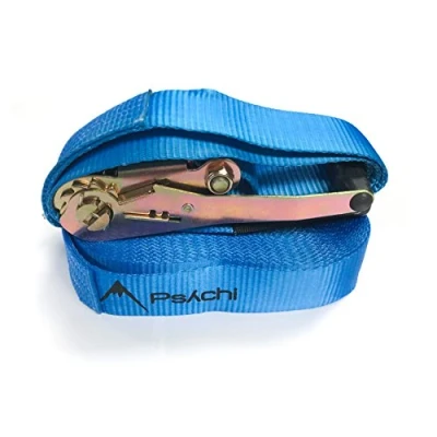 Image of Psychi Barefoot Slackline Funline Jibline Kit Full set with Ratchet Strap 5M 50mm Fun for Adults and Kids (Blue)…