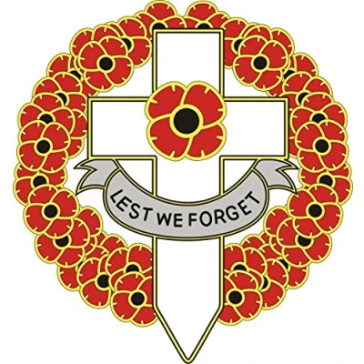 Image of Pinhead POPPY DAY STICKER WITH CROSS AND WREATH Ideal for cars, tablets, laptops, phones, scooters. (Large)