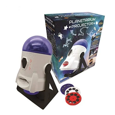 Image of Lexibook 2 in 1 Planetarium Projector, 24 Images to Discover Space, Constellation Domes, STEM, White/Blue, NLJ180, Mittel