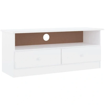 Image of vidaXL TV Cabinet with Drawers ALTA White 100x35x41 cm Solid Wood Pine