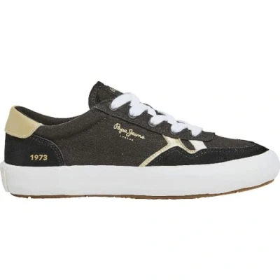 Image of Pepe Jeans Women&#039;s Travis Brit W Sneaker, Black (Black), 8 UK