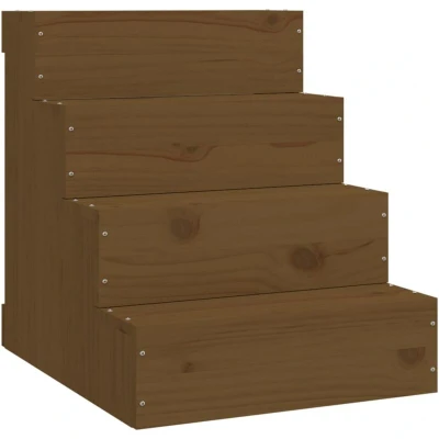 Image of vidaXL Pet Stair Honey Brown 40x49x47 cm Solid Wood Pine
