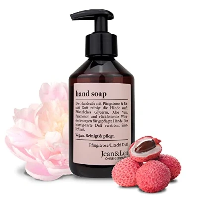 Image of Jean &amp; Len, Hand and Body Wash Floral Scented Peony Fruity Litchi Sustainable 250 ml