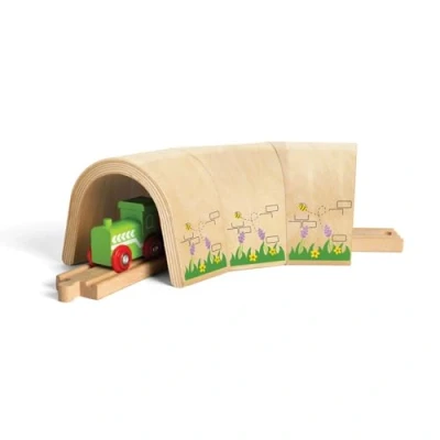 Image of Bigjigs Rail Curved Train Tunnel Natural for Wooden Sets &amp; Railways, Quality Accessories, Track Accessories