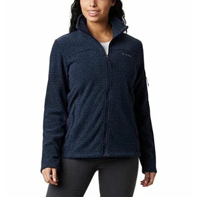 Image of Columbia Women&#039;s Fast Trek Jacket, Full Zip Fleece Dark Nocturnal Sparkler, Size M