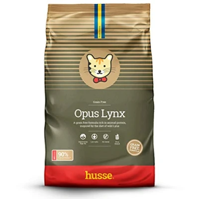 Image of Husse Opus Lynx Dry Cat Food, Chicken &amp; Salmon, Complete Health Grain Free Healthy Weight, Skin Coat Health, Natural Protein Rich, Omega 3 Rich and Essential Nutrients for Cats 2kg
