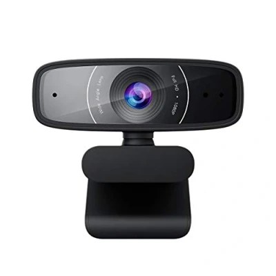 Image of ASUS Webcam C3 USB camera with 1080p 30 fps recording, beamforming microphone for better live streaming video and audio quality, adjustable clip that fits various devices