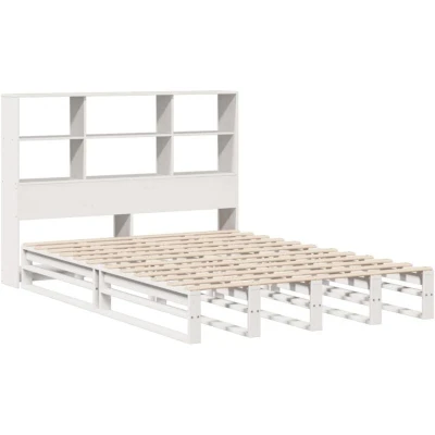 Image of vidaXL Bookcase Bed without Mattress White 160x200 cm Solid Wood
