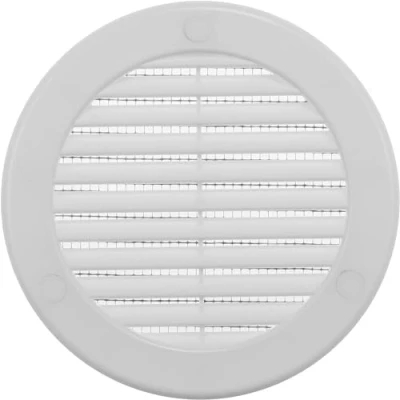 Image of Vent Systems ø100 mm / 4&#039;&#039; Inch White Soffit Cover Pack of 100 Round Air Louver Grille Built in Insect Screen HVAC Vents for Bathroom, Home Office, Kitchen