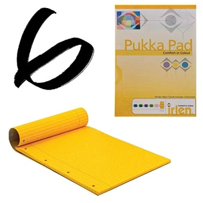 Image of 6x Gold Pukka Pad A4 80gsm Ruled With Margin 100 Pages 50 Sheets