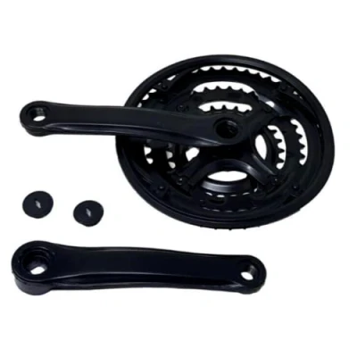 Image of Black Steel Bicycle 28/38/48 Teeth 170mm Bike Triple Chain Set Wheel