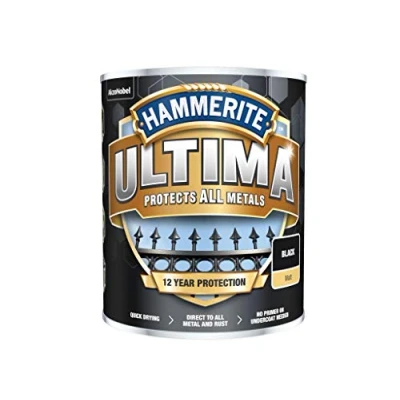 Image of Hammerite Ultima Matt Metal Paint 750ml Black, (Pack of 1), HMMUMMBL750