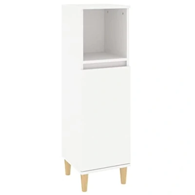 Image of vidaXL Bathroom Cabinet White 30x30x100 cm Engineered Wood