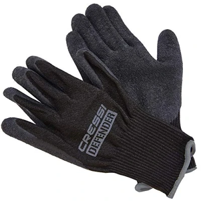 Image of Cressi Defender gloves 2mm Protective for dives made with Dynema/HPPE, Black