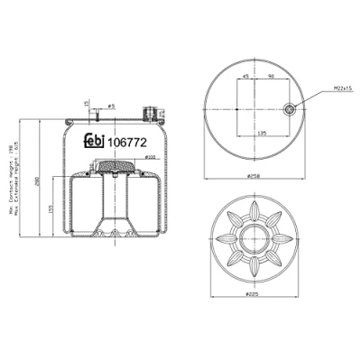 Image of 9603203457, 9603207657, 9613201021, A9603203457, A9603207657 Boot, air suspension FEBI BILSTEIN 106772 Rear Axle