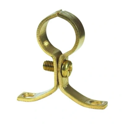 Image of Tesla 22mm Press Screw Bracket Pipe Clip Brass SOPB22