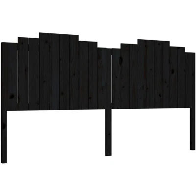 Image of vidaXL Bed Headboard Black 206x4x110 cm Solid Wood Pine