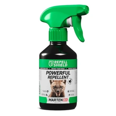 Image of RepellShield Marten &amp; Mole Repellent Spray, Fast Acting, Natural Rodent Deterrent for Home Garden, Humane Pet Friendly Protection, Easy to Use Alternative Traps Bait, Made in Germany, 250ml