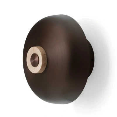 Image of Audo Copenhagen Reverse Wall Lamp HW Sand Travertine/Bronzed Aluminium