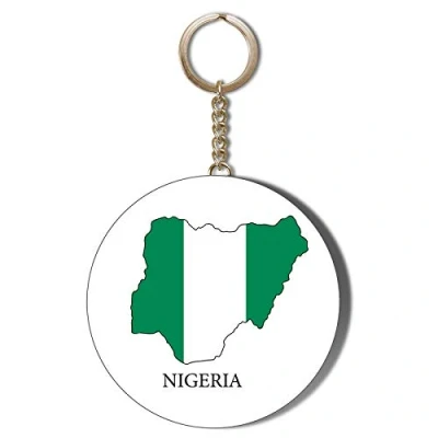 Image of Gift Insanity NIGERIA FLAG 58mm LONG CHAIN KEYRING