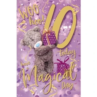 Image of Me To You Tatty Teddy Age 10 Birthday Card, Woo Hoo! Have A Magical Day! Official Collection